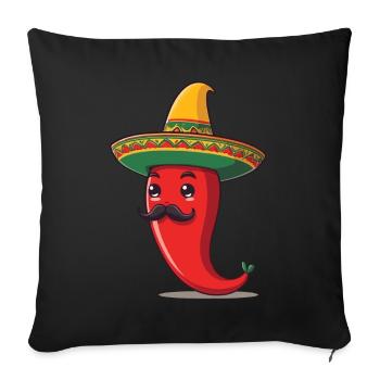 Aesthetic Chili Streetwear Mexican Hot Style - Sofa pillowcase 17,3'' x 17,3'' (45 x 45 cm) - black - Front