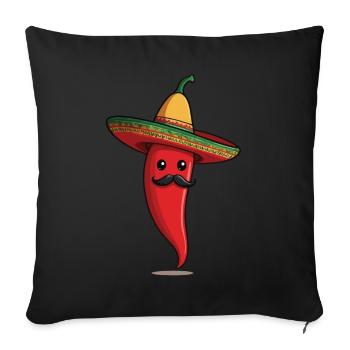 Aesthetic Chili Pepper Chili Streetwear Hot - Sofa pillowcase 17,3'' x 17,3'' (45 x 45 cm) - black - Front
