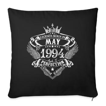 Mai 1994 anniversaire Mai 1994 Mai cadeau - Housse de coussin décorative 45 x 45 cm - noir - Devant