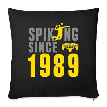 Piquage depuis 1989 Spikeball Roundnet - Housse de coussin décorative 45 x 45 cm - noir - Devant