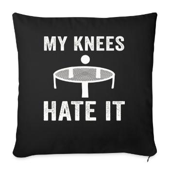 Mes genoux le détestent Roundnet Spike Ball - Housse de coussin décorative 45 x 45 cm - noir - Devant