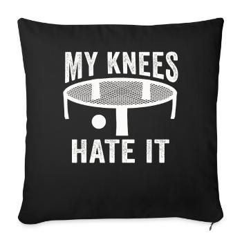 Mes genoux le détestent Roundnet Spike Ball - Housse de coussin décorative 45 x 45 cm - noir - Devant