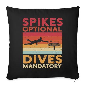 Jeu de plage Spike Ball Roundnet - Housse de coussin décorative 45 x 45 cm - noir - Devant