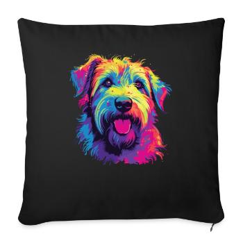 Aquarelle colorée Glen Of Imaal Terrier - Housse de coussin décorative 45 x 45 cm - noir - Devant