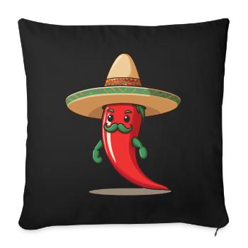 Aesthetic Chili Pepper Chili Streetwear Hot - Sofa pillowcase 17,3'' x 17,3'' (45 x 45 cm) - black - Front