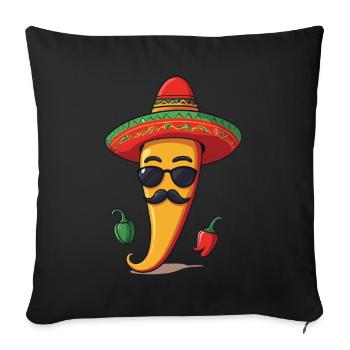 Aesthetic Chili Streetwear Hot Scoville Style - Sofa pillowcase 17,3'' x 17,3'' (45 x 45 cm) - black - Front