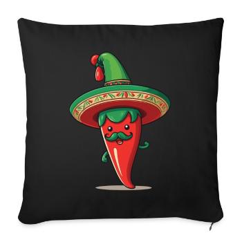 Aesthetic Chili Pepper Chili Streetwear Hot - Sofa pillowcase 17,3'' x 17,3'' (45 x 45 cm) - black - Front