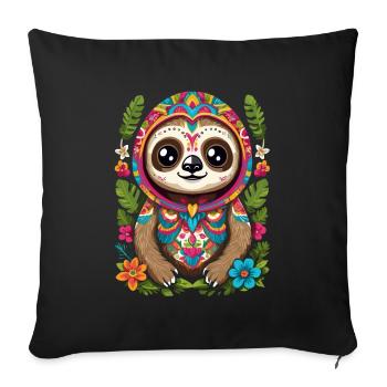 Faultier Mexiko Zuckerschädel Ikonisch Streetwear - Sofakissenbezug 45 x 45 cm - Schwarz - Vorne