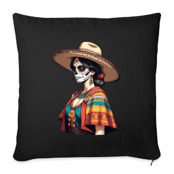 Iconic Sugar Skull Mexico Skull Streetwear - Sofa pillowcase 17,3'' x 17,3'' (45 x 45 cm) - black - Front