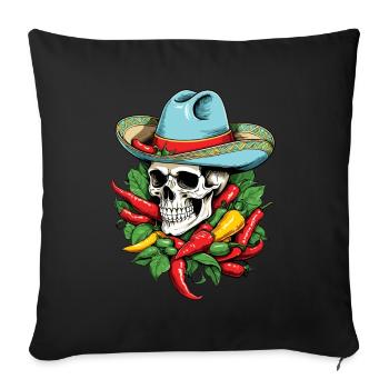 Aesthetic Chili Skull Design Mexican Style - Sofa pillowcase 17,3'' x 17,3'' (45 x 45 cm) - black - Front
