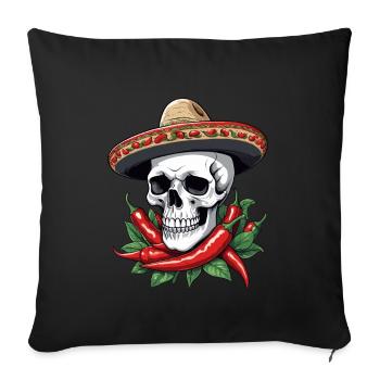 Aesthetic Chili Skull Design Mexican Style - Sofa pillowcase 17,3'' x 17,3'' (45 x 45 cm) - black - Front