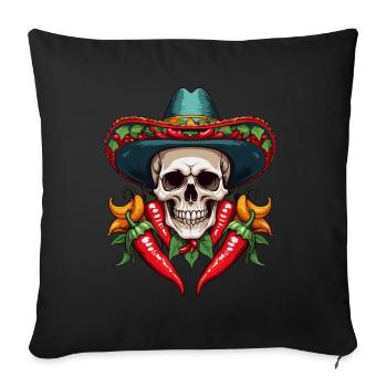 Esthétique Chili Skull Design Style mexicain - Housse de coussin décorative 45 x 45 cm - noir - Devant