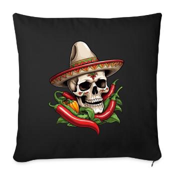 Aesthetic Chili Skull Design Mexikanisch Style - Sofakissenbezug 45 x 45 cm - Schwarz - Vorne