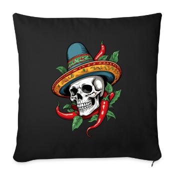 Esthétique Chili Skull Design Style mexicain - Housse de coussin décorative 45 x 45 cm - noir - Devant