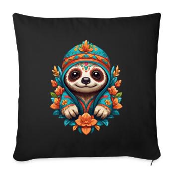 Faultier Ikonischer Zuckerschädel Mexiko - Sofakissenbezug 45 x 45 cm - Schwarz - Vorne