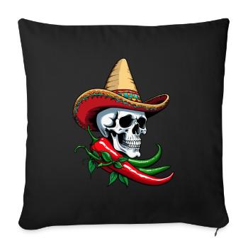 Esthétique Chili Skull Design Style mexicain - Housse de coussin décorative 45 x 45 cm - noir - Devant