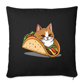 Taco Cat Cinco de Mayo Aesthetic Food Streetwear - Sofa pillowcase 17,3'' x 17,3'' (45 x 45 cm) - black - Front