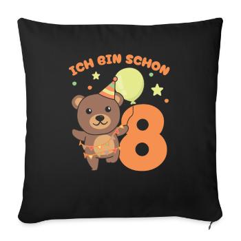 I'm Already 8 Bears Birthday Kids - Sofa pillowcase 17,3'' x 17,3'' (45 x 45 cm) - black - Front