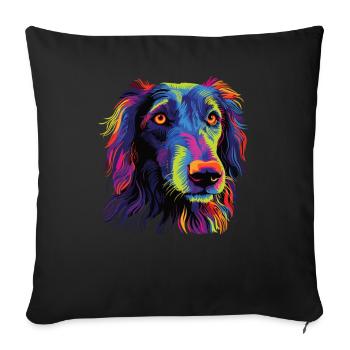 Watercolor Colorful Scottish Deerhound - Sofa pillowcase 17,3'' x 17,3'' (45 x 45 cm) - black - Front
