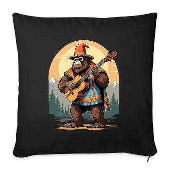 Bigfoot Mexican Mariachi Guitar Fiesta - Sofa pillowcase 17,3'' x 17,3'' (45 x 45 cm) - black - Front