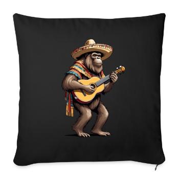 Bigfoot Mexican Mariachi Guitarist Fiesta - Sofa pillowcase 17,3'' x 17,3'' (45 x 45 cm) - black - Front