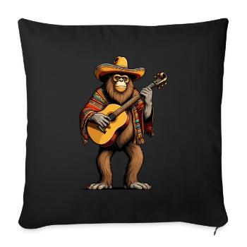 Bigfoot Mexican Mariachi Guitar Fiesta - Sofa pillowcase 17,3'' x 17,3'' (45 x 45 cm) - black - Front