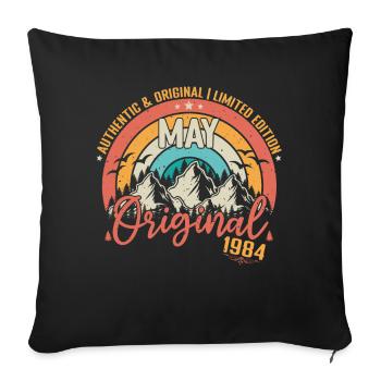 May 1984 May Birthday 1984 May Original - Sofa pillowcase 17,3'' x 17,3'' (45 x 45 cm) - black - Front