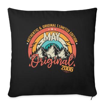 Mai 2006 Mai anniversaire 2006 Mai Originale - Housse de coussin décorative 45 x 45 cm - noir - Devant