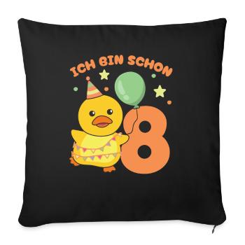 I've Been 8 Ducks Birthday Kids - Sofa pillowcase 17,3'' x 17,3'' (45 x 45 cm) - black - Front