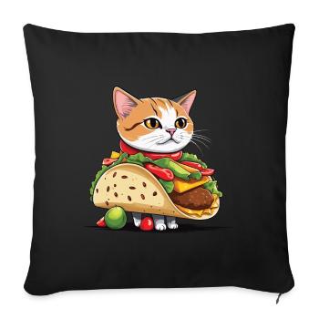 Taco Cat Cinco De Mayo Aesthetic Food Love - Sofa pillowcase 17,3'' x 17,3'' (45 x 45 cm) - black - Front
