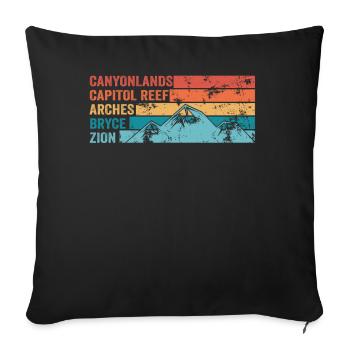 Explore Utah National Parks Mountains - Sofa pillowcase 17,3'' x 17,3'' (45 x 45 cm) - black - Front