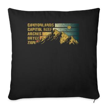 Explore Utah National Parks Mountains - Sofa pillowcase 17,3'' x 17,3'' (45 x 45 cm) - black - Front
