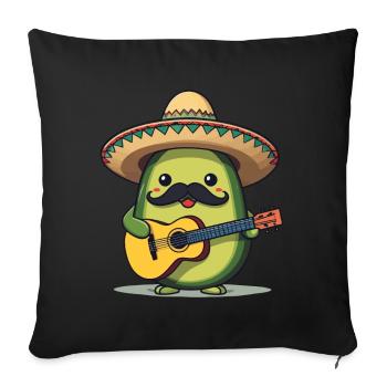 Avocado Mexikanischer Mariachi Gitarren Fiesta - Sofakissenbezug 45 x 45 cm - Schwarz - Vorne