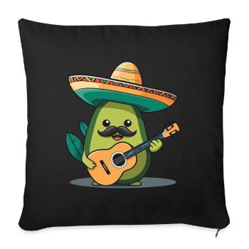 Avocado Mariachi Mexico Music Fiesta - Sofa pillowcase 17,3'' x 17,3'' (45 x 45 cm) - black - Front
