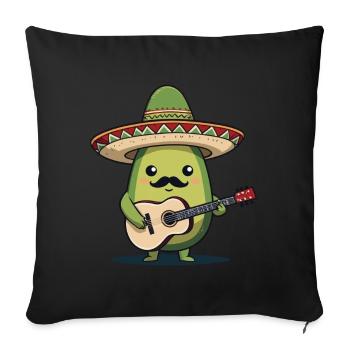 Avocado Mariachi Mexico Guitar Fiesta - Sofa pillowcase 17,3'' x 17,3'' (45 x 45 cm) - black - Front