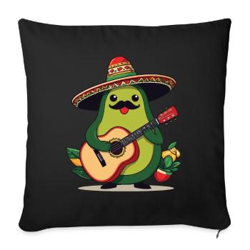 Avocado Mexican Mariachi Guitar Player - Sofa pillowcase 17,3'' x 17,3'' (45 x 45 cm) - black - Front