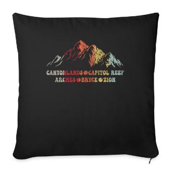 Explore Utah National Parks Mountains - Sofa pillowcase 17,3'' x 17,3'' (45 x 45 cm) - black - Front