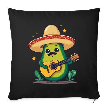 Avocado Mexican Mariachi Guitar Fiesta - Sofa pillowcase 17,3'' x 17,3'' (45 x 45 cm) - black - Front
