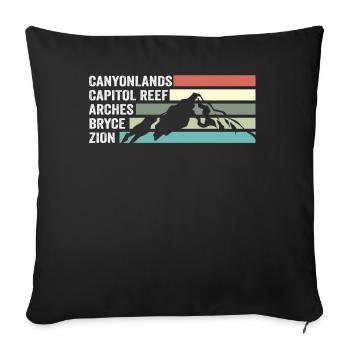 Explore Utah National Parks Mountains - Sofa pillowcase 17,3'' x 17,3'' (45 x 45 cm) - black - Front