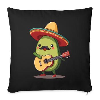 Avocado Mexican Mariachi Guitar Fiesta - Sofa pillowcase 17,3'' x 17,3'' (45 x 45 cm) - black - Front