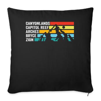 Explorez les montagnes des parcs nationaux de l’Utah - Housse de coussin décorative 45 x 45 cm - noir - Devant