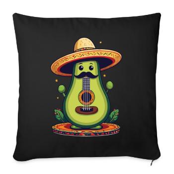 Avocado Mexikanischer Mariachi Gitarren Fiesta - Sofakissenbezug 45 x 45 cm - Schwarz - Vorne
