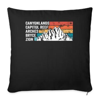 Explore Utah National Parks Mountains - Sofa pillowcase 17,3'' x 17,3'' (45 x 45 cm) - black - Front