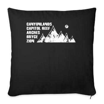 Explorez les montagnes des parcs nationaux de l’Utah - Housse de coussin décorative 45 x 45 cm - noir - Devant