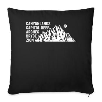 Explorez les montagnes des parcs nationaux de l’Utah - Housse de coussin décorative 45 x 45 cm - noir - Devant
