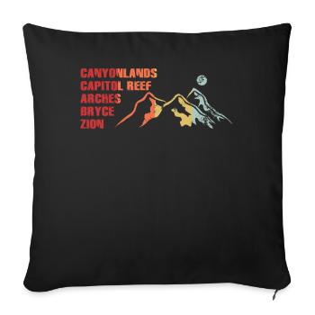Explore Utah National Parks Mountains - Sofa pillowcase 17,3'' x 17,3'' (45 x 45 cm) - black - Front
