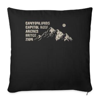 Explore Utah National Parks Mountains - Sofa pillowcase 17,3'' x 17,3'' (45 x 45 cm) - black - Front