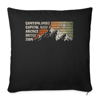 Explore Utah National Parks Mountains - Sofa pillowcase 17,3'' x 17,3'' (45 x 45 cm) - black - Front