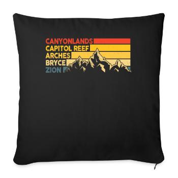 Explore Utah National Parks Mountains - Sofa pillowcase 17,3'' x 17,3'' (45 x 45 cm) - black - Front