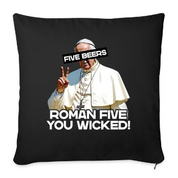 Cinq bières romaines, impies - Housse de coussin décorative 45 x 45 cm - noir - Devant